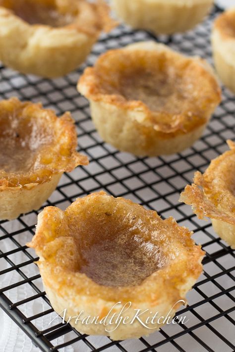 Old Fashioned Butter Tarts | Art and the Kitchen - made from scratch amazingly flaky tart crust with gooey butter tart filling. Canadian Dessert Recipes, Butter Tart Squares, Canadian Butter Tarts, Canadian Dessert, Butter Tart, Tart Filling, Butter Tarts, Homemade Butter, Classic Desserts