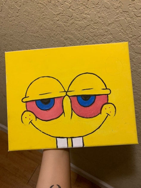 Weeds Drawing Painting, East Canvas Drawing, Simple Mini Canvas Paintings Trippy, Cartoon Character Paintings High, Easy Painting Ideas Small Canvas, Rappers Painting Ideas, Things To Paint On Paper Acrylics, Kid Cudi Painting Easy, Easy Things To Paint Trippy