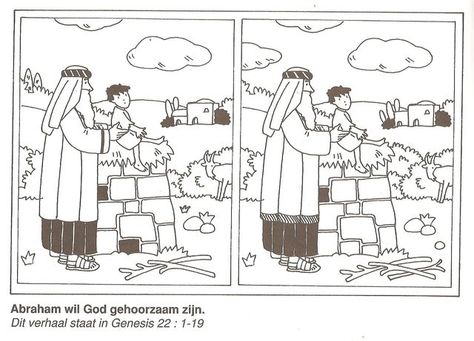 Spot the differences- Abraham obedience Abraham And Isaac, Vacation Bible School Craft, Story Of Abraham, Obey God, Toddler Bible, Sunday School Curriculum, Bible Worksheets, Teaching Crafts, Children's Church Crafts