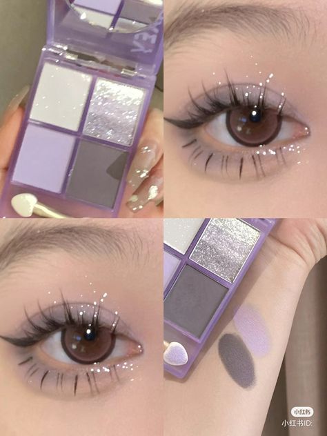 Glitter Grunge, Grunge Anime, Inspo Makeup, Learn Makeup, Cute Eye Makeup, Anime Makeup, Purple Makeup, Ethereal Makeup, Eye Makeup Designs