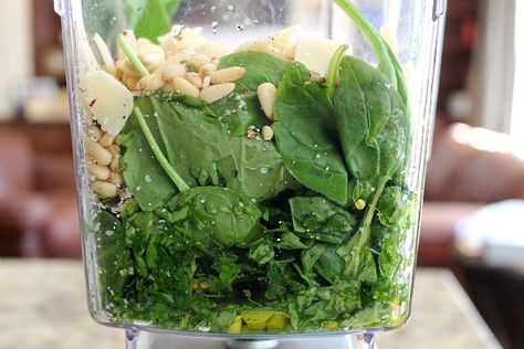 Spinach Basil Pesto - One Hundred Dollars a Month Farfalle Pasta Salad, Spinach Basil Pesto, Basil Pesto Recipe, Good Pasta, Salad For Dinner, Dinner Ingredients, Basil Pesto Recipes, Spinach Pesto, Farfalle Pasta