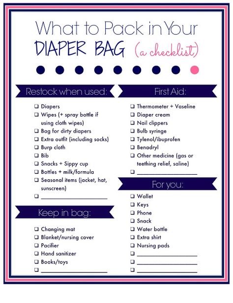 Diaper Bag Checklist, 5 Weeks Pregnant, Diaper Bag Essentials, Bag Checklist, Baby Checklist, Baby Sleep Problems, Printable Checklist, Baby Prep, Baby Advice