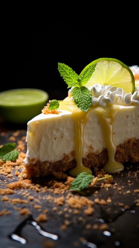 Key Lime Pie [35 Minutes] – Chasety Lemon Bites, Flat White Coffee, Key Lime Pie Recipe, Desserts Around The World, Pie Decoration, Lime Pie Recipe, Small Bakery, Keylime Pie Recipe, Dessert Photography