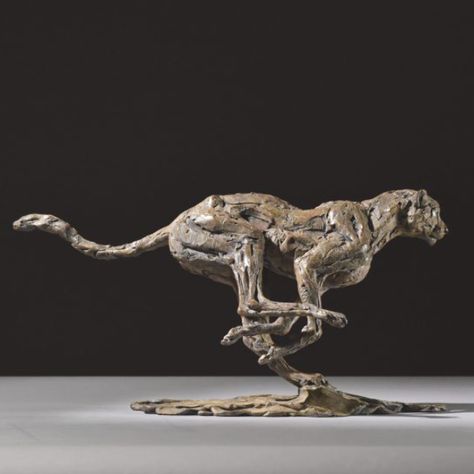 Cheetah Running, Whimsical Furniture, Brass Figurines, Chainsaw Carving, Brass Art, Marble Sculpture, Full Tilt, Stone Sculpture, Big Cat