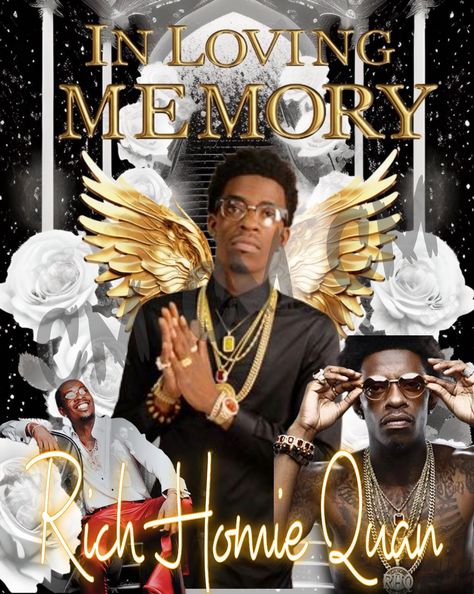 King Von Rip, Rich Homie Quan Pfp, Nadji Jeter, Rich Homie Quan And Young Thug, Shirts With Rappers On Them, Rich Homie Quan, Nice Images, Kodak Black, Rapper Art