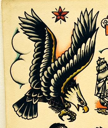 Sailor Jerry eagle tattoo Sailor Jerry Eagle, Eagle Chest Tattoo, Traditional Eagle Tattoo, Jerry Tattoo, Sailor Tattoos, Sailor Jerry Tattoos, Tattoo Old School, Eagle Tattoos, Old School Tattoo Designs