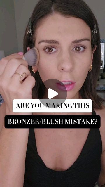 Kate | Makeup Tips on Instagram: "Blush and Bronzer are BFFs. They're just better together. Do you see the difference??  @thebkbeauty Brushes A507 and N17 @milanicosmetics Cream Bronzer  @hauslabs Color Fuse Balm Stick in Glassy Pitaya   #bronzer #blush #creambronzer #creamblush #howtomakeup #howtobeauty" Using Bronzer As Blush, How To Use Bronzer And Blush, Applying Blush And Bronzer, How To Apply Blush And Bronzer, Bronzer And Blush Application, How To Apply Cream Bronzer, Best Bronzer For Medium Skin, Bronzer Under Eyes, Where To Put Bronzer