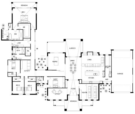 Home Architecture Design Floor Plans, L Shape Floor Plans, U Shape House Design Floor Plans, Acerage Homes Floor Plans, Acreage Homes Floor Plans, L Shape House Design Exterior, Corner Barn Doors, Acerage Homes, Glass Entry Door