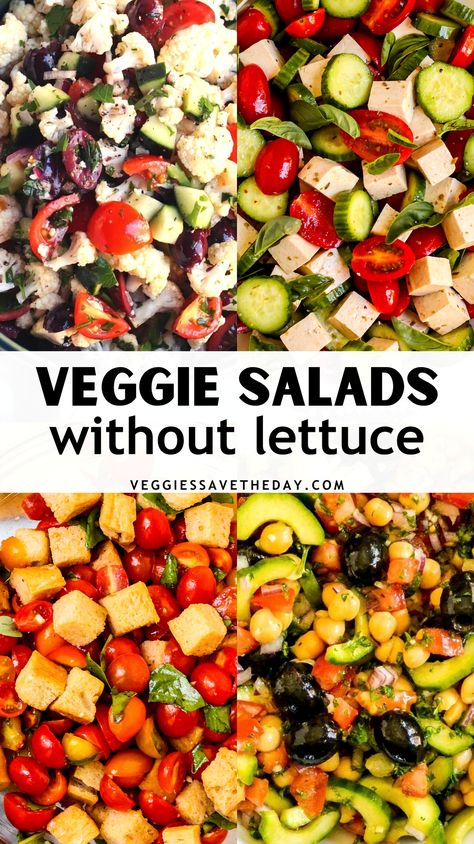 Explore a delightful assortment of veggie salads that skip the lettuce and leafy greens. This collection showcases mouthwatering plant-based creations with a variety of fruits, vegetables, beans, legumes, tofu, rice, pasta, grains, and more. These salads are not only simple to make but also packed with flavor and nutrition. Veggie Salad Ideas, Salads Without Lettuce, Veggie Salads, Tofu Rice, Lazy Cat Kitchen, Ragu Recipe, Rice Pasta, Salad Ideas, Veggie Salad