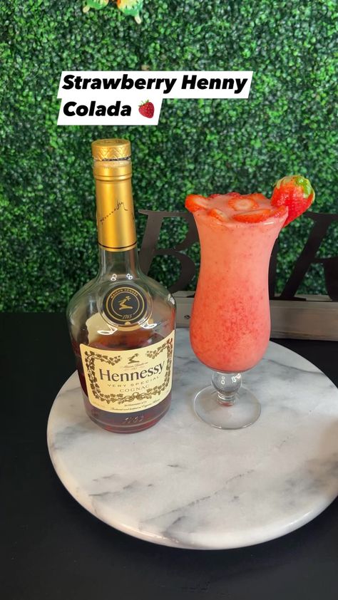 Strawberry Henny Colada Recipe #foodie #recipes #recipeoftheday #cocktails #reelsfacebook #reels2023 #reelsvideo | Splashbarxpress | Strawberry Henny Colada Recipe, Henny Colada Recipe, Henny Drinks Recipes, Strawberry Henny, Henny Drinks, Henny Colada, Hennessy Very Special Cognac, Drinks Recipes, Foodie Recipes