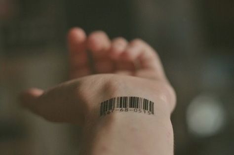 Bar Code Tattoo under side of wrist, represents conformity in society and that w=everyone is really just the same. These Broken Stars, Barcode Tattoo, Tattoo Son, Prompto Argentum, Number Tattoos, Face Tattoos, Ex Machina, Get A Tattoo, Body Mods