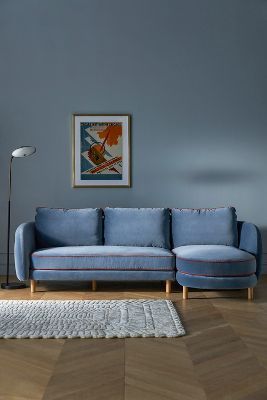 Harlow Contrast Piping Sectional | Anthropologie Sofas Living Room, Leather Chaise Sectional, Sectional Sofas Living Room, Corner Chair, Sectional Sofas, Contrast Piping, Summer 2022, Room Sofa, Furniture Sale