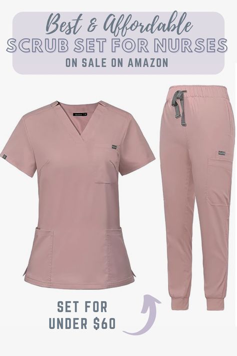 Suprise yourself with comfortable, quality scrubs for a fraction of the price. 10 pockets! 9 different colours! Comfortable and stylish scrubs for the hardworking nurse. See link! #nurse #nursing #scrubs #quality #comfort #sale #nurselife #scrubset Stylish Scrubs For Women, Nursing Scrubs Outfits, Nurse Bae, Scrubs Women, Scrubs For Women, Medical Aesthetician, White Scrubs, Medical Scrubs Outfit, Stylish Scrubs