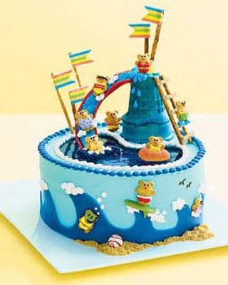 Waterpark Birthday Party, Waterslide Cake, Playground Cake, Water Park Birthday, Pool Birthday Cakes, Water Park Party, Waterslide Party, Water Slide Party, Pool Party Cake