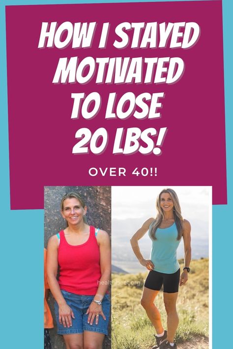 Without motivation to stay on your diet and reach your weight loss goals, it's so easy to give up.  Here's how I stayed motivated long enough to lose 20lbs, and how you can too! #weightloss #fitnessover40 Lose 20 Lbs, Stomach Fat, Lose 50 Pounds, Fat Burning Workout, Lose 20 Pounds, How To Stay Motivated, Healthy Weight, Over 40, Fitness Goals