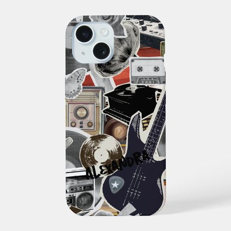 Music Collage Phone Case, Retro Music Art Cover Music Art Cover, Phone Case Stickers Music, Rockstar Phone Case, Retro Music Art, Phone Cases Music, Graffiti Phone Case, 80s Phone Case, Art Cover, Music Collage