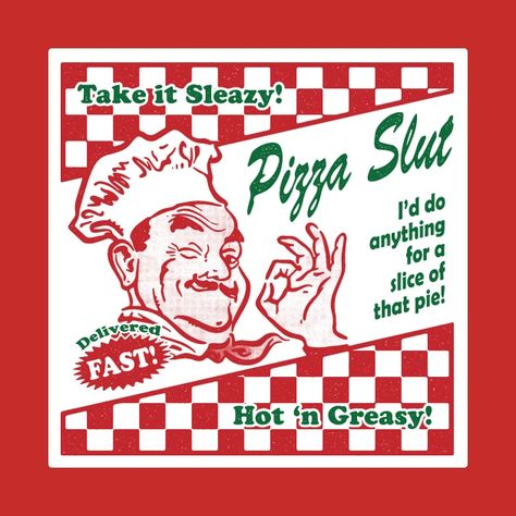 Pizza Chef Illustration, Vintage Pizza Illustration, Pizza Box Illustration, Pizza Illustration Design, Pizza Graphic Design, Old School Pizza, Sticker Themes, Pizza Box Design, School Pizza