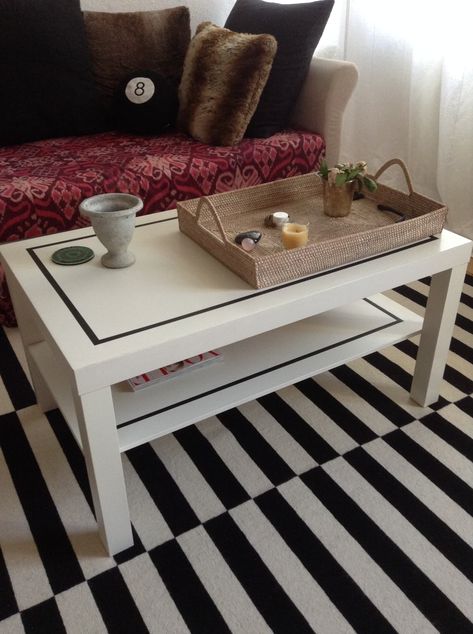 A Simple & Stylish DIY IKEA Coffee Table Upgrade | Apartment Therapy Diy Kallax, Ikea Table Hack, Coffee Table Hacks, Ikea Garden, Ikea Coffee, Ikea Lack Coffee Table, Lack Coffee Table, Closet Ikea, Ikea Coffee Table