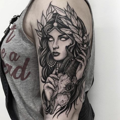 T H O M A S B A T E S on Instagram: “Gothic goddess for Sadie. Thank you for the great convo and for sitting so well 🤘🏻 #tattoo #fineline #etching #blackandgrey #tattoos…” Aphrodite Goddess Tattoo, Greek Goddess Tattoo, Artemis Tattoo, Aphrodite Tattoo, Gothic Goddess, Athena Tattoo, Mother Nature Tattoos, Greek Mythology Tattoos, God Tattoos