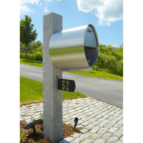 Stainless Steel Mailbox, Address Plate, Cool Mailboxes, Large Mailbox, Mailbox Ideas, Modern Mailbox, Mailbox Design, Harmony House, Mailbox Post