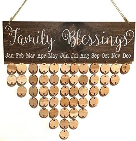 Hanging Sign Board, Diy Calendar Board, Family Blessings, Family Birthday Calendar, Reminder Board, Family Birthday Board, Rustic Birthday, Wooden Calendar, Wooden Family