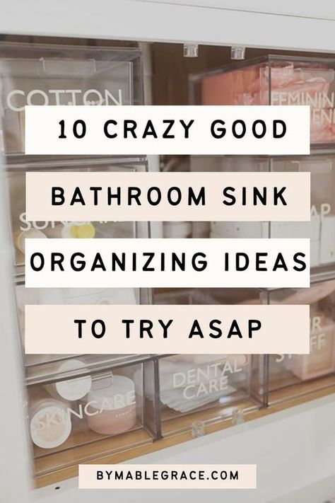 Not sure how to organize your small bathroom space? These 10 genius bathroom sink organization ideas will help you organize your space in no time. This is the most helpful post for bathroom organization! Waterpik Storage, Bathroom Sink Organization Ideas, Shelf Organization Ideas, Small Closet Organization Ideas, Small Bathroom Decoration, Bathroom Organization Shelves, Organization Under Sink, Organization Ideas Bathroom, Under Bathroom Sink