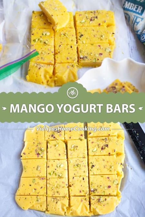 Yogurt Bars Recipe, Yogurt Bars, Mango Desserts, Mango Yogurt, Freezing Fruit, Recipe Developer, Mango Dessert Recipes, Mango Dessert, Yogurt Bar