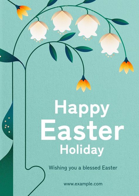 Easter Design Poster, Easter Newsletter, Happy Easter Poster, Easter Poster Design, Idea Template, Easter Poster, Easter Illustration, Poster Flower, Flowers Poster