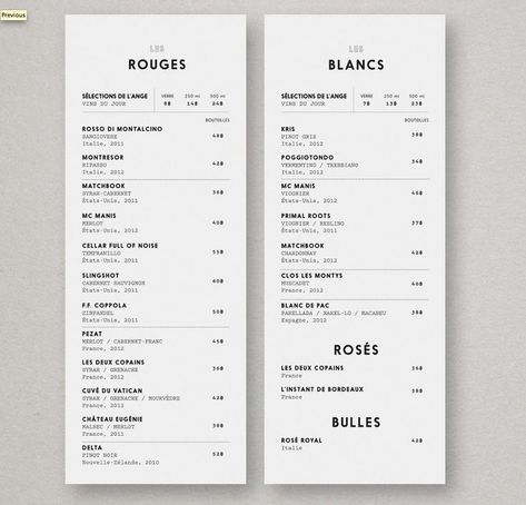 minimal drink menu Wine List Menu, Menu Design Layout, Coffee Menu Design, Drink Menu Design, Menu Design Inspiration, Cafe Menu Design, Menue Design, Menu Layout, Editorial Design Layout