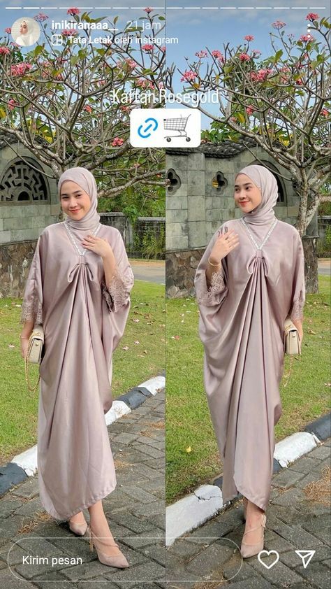 Kaftan Dress Modern Hijab, Kaftan Dress Modern, Hijab Topi, Ootd Hijab Pantai, Kaftan Lebaran, Kaftan Hijab, Kaftan Outfit, Outfit Ideas Hijab, Ootd Hijab Simple