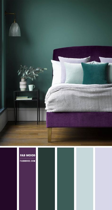 9. Green and Purple Bedroom Colour Scheme Hey lovely people! Hope you all had a wonderful Christmas, and wishing you all a great new... Purple Bedroom Color Scheme, Green And Purple Bedroom, Green Bedroom Colors, Bedroom Purple, Purple Bedrooms, Bedroom Colour Palette, Purple Bedding, Purple Bedroom, Purple Rooms