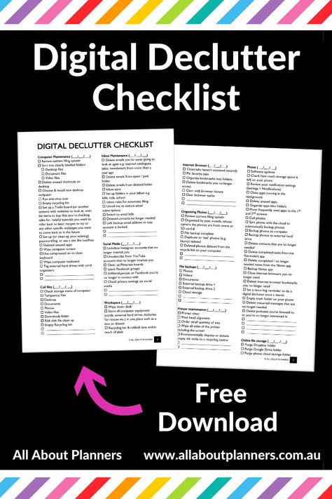 Organize Computer Files, Digital File Organization, Digital Declutter, Declutter Checklist, Computer Maintenance, Office Organization At Work, Computer File, Small Business Organization, Digital Organization