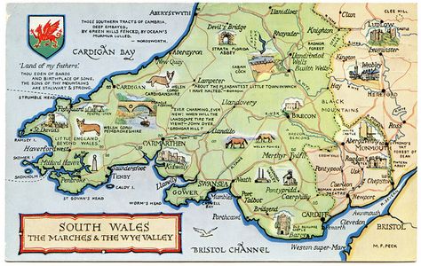 Postcard map of South Wales, the Marches and the Wye Valle… | Flickr Wye Valley, Wales Map, Merthyr Tydfil, Map Vintage, Wales Uk, Map Globe, Picture Postcards, Postcards For Sale, M F