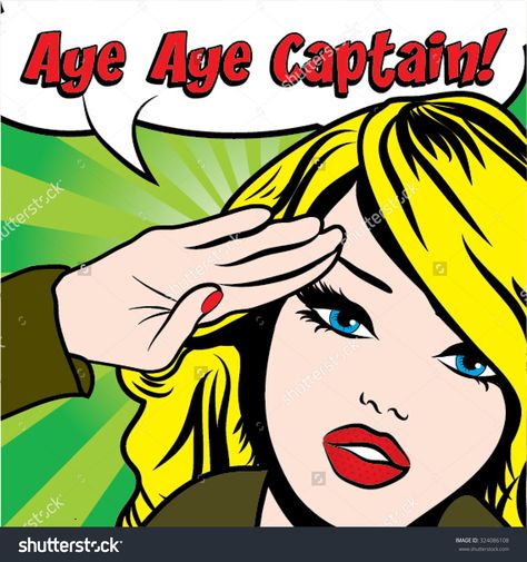 Aye Aye Captain, Pop Art Women, Aye Aye, Vector Pop, Female Art, Pop Art, Vector Illustration, Comic Books, Comic Book Cover