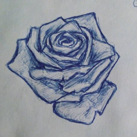 Messy Flower Drawing, Messy Pen Drawings, Messy Pen Art, Pen Rose Drawing, Rose Pen Drawing, Messy Drawings, Flower Pen Drawing, Rose Flower Drawing, Realistic Rose Drawing