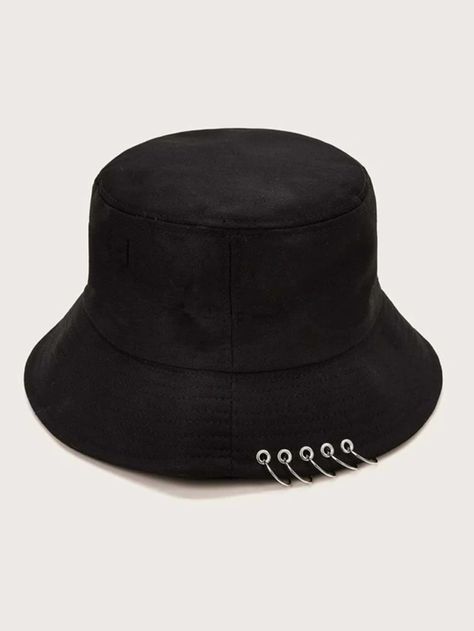 Aesthetic Bucket Hat, Kpop Hat, Clothes Drawing Reference, Topi Bucket, Basketball Ring, Bucket Hat Outfit, Pant Chains, Red Jordans, Black Bucket Hat