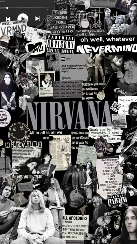 #nirvana #nirvanaaesthetic #nirvanaband #nirvanacollage #wallpaper #kurtcobain Nirvana Collage Wallpaper, Pictures To Print Out, Nirvana Aesthetic Poster, Band Wallpapers Aesthetic, Nirvana Lockscreen, Nirvana Wallpaper Aesthetic, Nirvana Background, Rock Band Collage, Song Widget