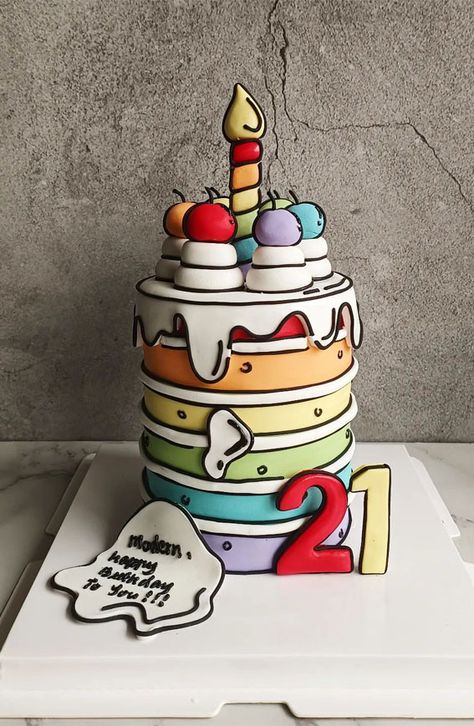 comic cake, comic book cake, outline comic cake, buttercream comic cake, cartoon cake, comic cake designs Comic Book Cakes, Comic Book Cake Ideas, Birthday Cake For Multiple People, Comic Book Cake, Cake Outline, Teletubbies Cake, 50 Birthday Cake, Comic Cake, Cake Cartoon