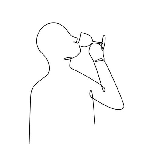 Wine Drawing, Drawing Person, Red Wine Drinks, Wing Drawing, Drawing Png, Person Drawing, Line Art Drawing, Music Drawings, One Line Art