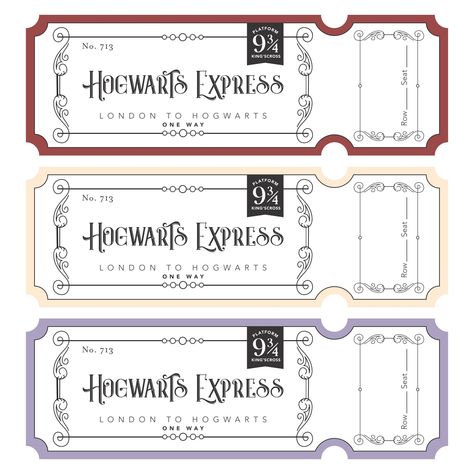 Hogwarts Train Ticket, Train Ticket Template, Harry Potter Brief, Harry Potter Ticket, Hogwarts Train, Harry Potter Train, Harry Potter Activities, Harry Potter Journal, Classe Harry Potter