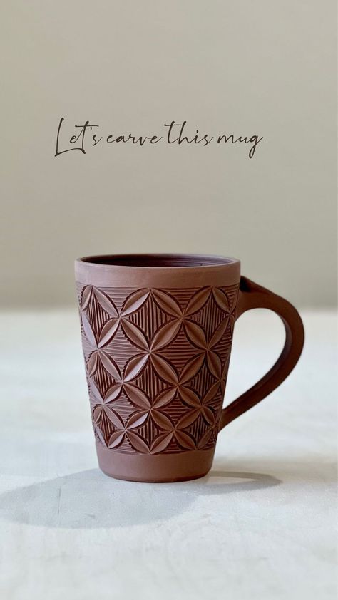 Juliette’s Wheelhouse | Carving a bowl in one of my favorite patterns that always makes my brain happy! And using one of my favorite tools - P11XW Curved… | Instagram Mug Carving Ideas, Carved Bowls Ceramics, Carved Mugs Pottery, Carved Pots, Sgraffito Mug, Carved Clay Bowls, Carved Handmade Mugs, Crazy Ceramics, Clay Mug With Slipwork