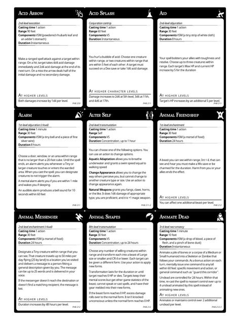 Spell Cards 5e, Druid Spells 5e, Dnd 5e Spell Cards, Dnd Printables, 5e Spell Cards, Schools Of Magic, Dnd Spell Cards, Dnd Journal, Dm Tools