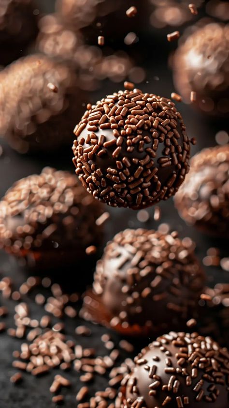 How To Make Brigadeiros: The Iconic Brazilian Chocolate Truffles Chocolate Candy Photography, Truffle Aesthetic, Condensed Milk Cocoa Powder, Brazilian Truffles, Brazilian Chocolate, Candy Photography, Baking Photography, Xmas 2024, Chocolate Candies