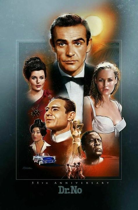 BEAUTIFUL Dr. No poster!!❤️👍 Sean Connery James Bond, James Bond Movie Posters, Movie Synopsis, Movie Poster Frames, James Bond Girls, Poster High Quality, 007 James Bond, Ian Fleming, James Bond Movies