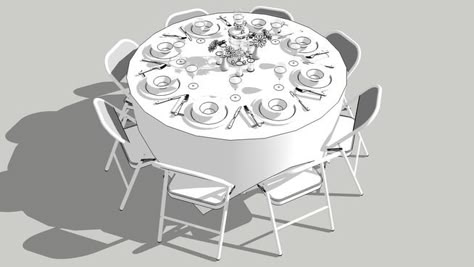 Event Table - 3D Warehouse Event Floor Plan, Event Layout, Party Chairs, Wedding Furniture, Professional Event, Sketchup Model, Event Table, 3d Warehouse, Resort Wedding