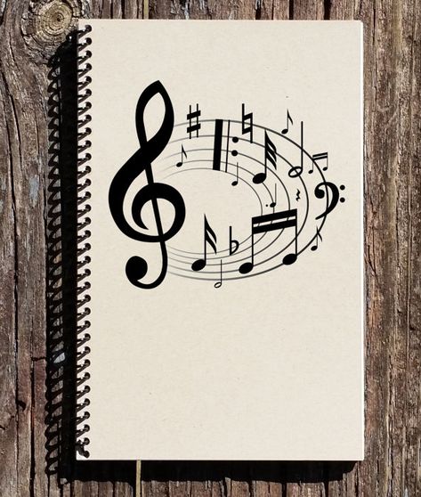 Hey, I found this really awesome Etsy listing at https://www.etsy.com/uk/listing/246076778/music-notebook-music-journal-music-of Music Notebook Cover Ideas, Dairy Decoration, Music Notebook, Art Literature, Music Journal, Front Page Design, Notebook Cover Design, Diary Covers, Amazing Facts For Students