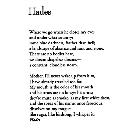 Poem: "Hades" by Cecilia Woloch Hades Worship, Persephone Poem, Hades And Persephone Tattoo, Mythology Poetry, Persephone Tattoo, Hades Persephone, So It Goes, Hades And Persephone, Greek Myths