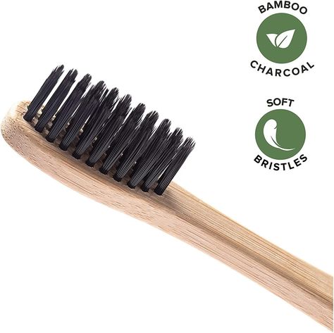 Greenzla Bamboo Toothbrushes (12 Pack) | BPA Free Soft Bristles Toothbrushes | Eco-Friendly, Natural Bamboo Toothbrush Set | Biodegradable & Compostable Charcoal Wooden Toothbrushes Wooden Toothbrush, Eco Friendly Makeup, Clear Conscience, Eco Beauty, Bamboo Toothbrush, Led Ring Light, Bamboo Charcoal, Bamboo Handles, Coffee Accessories