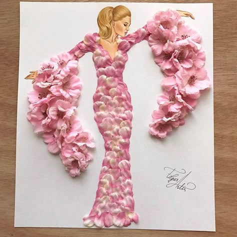 Fashion Illustration Dresses, Fashion Illustration Sketches, Creative Artwork, Fashion Art Illustration, Fashion Design Drawings, Fashion Design Sketches, Art Dress, Arte Floral, A Drawing