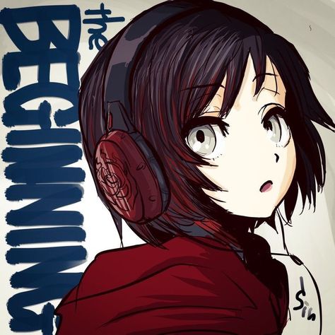 Ruby Rose, Rwby, An Anime, Anime Character, Headphones, Ruby, Red, Anime